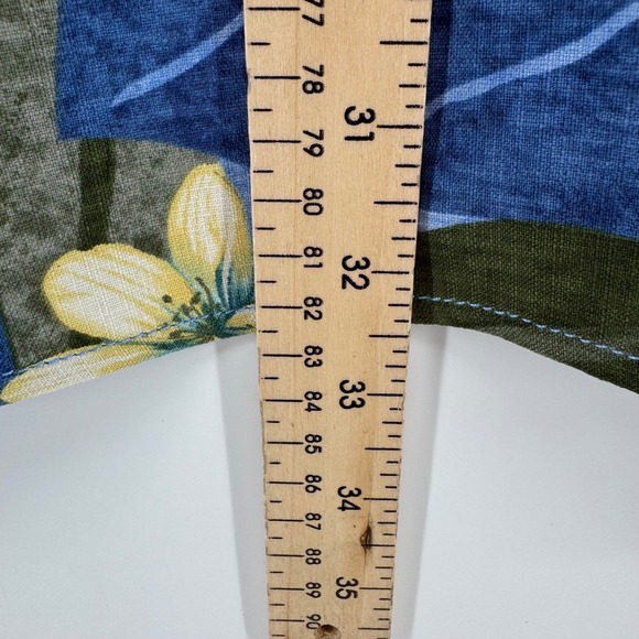 Tommy Bahama Silk Floral Camp Shirt Mens Large Blue Yellow Tropical Hawaiian - Picture 6 of 8